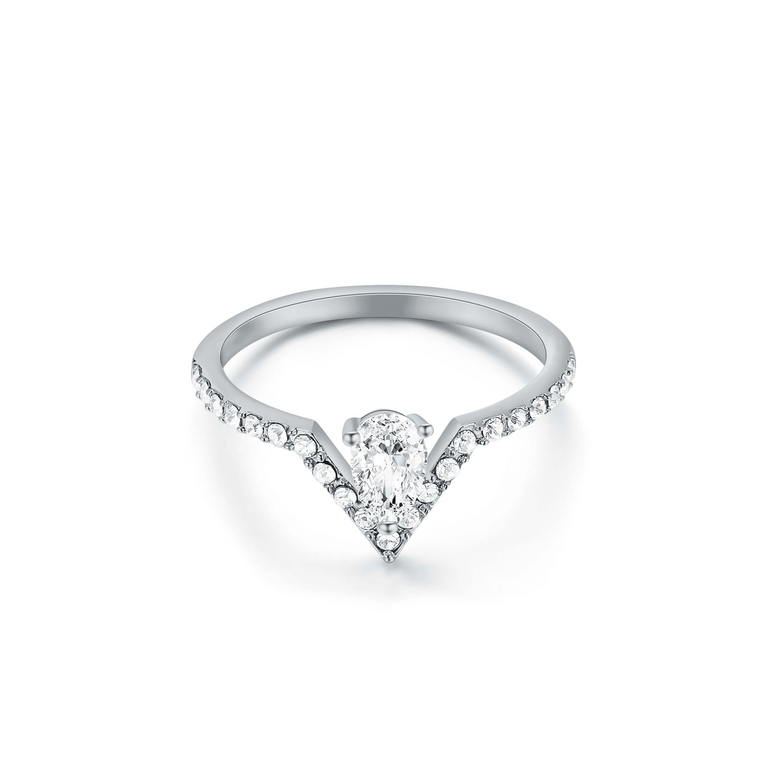 Vika Ring with Swarovski Crystals Rhodium Plated