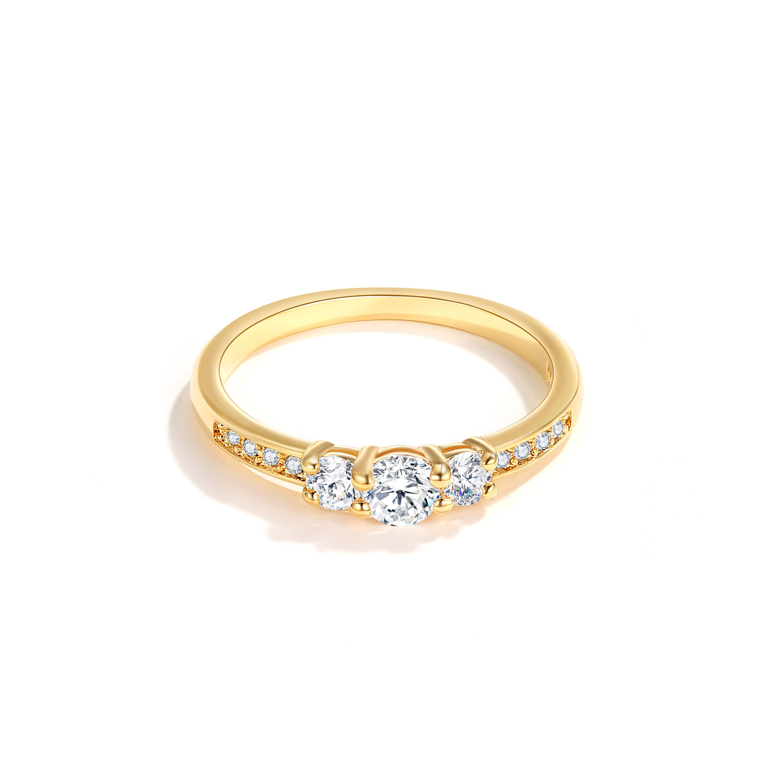 Attract Trilogy Brilliance Ring with Cubic Zirconia Gold Plated