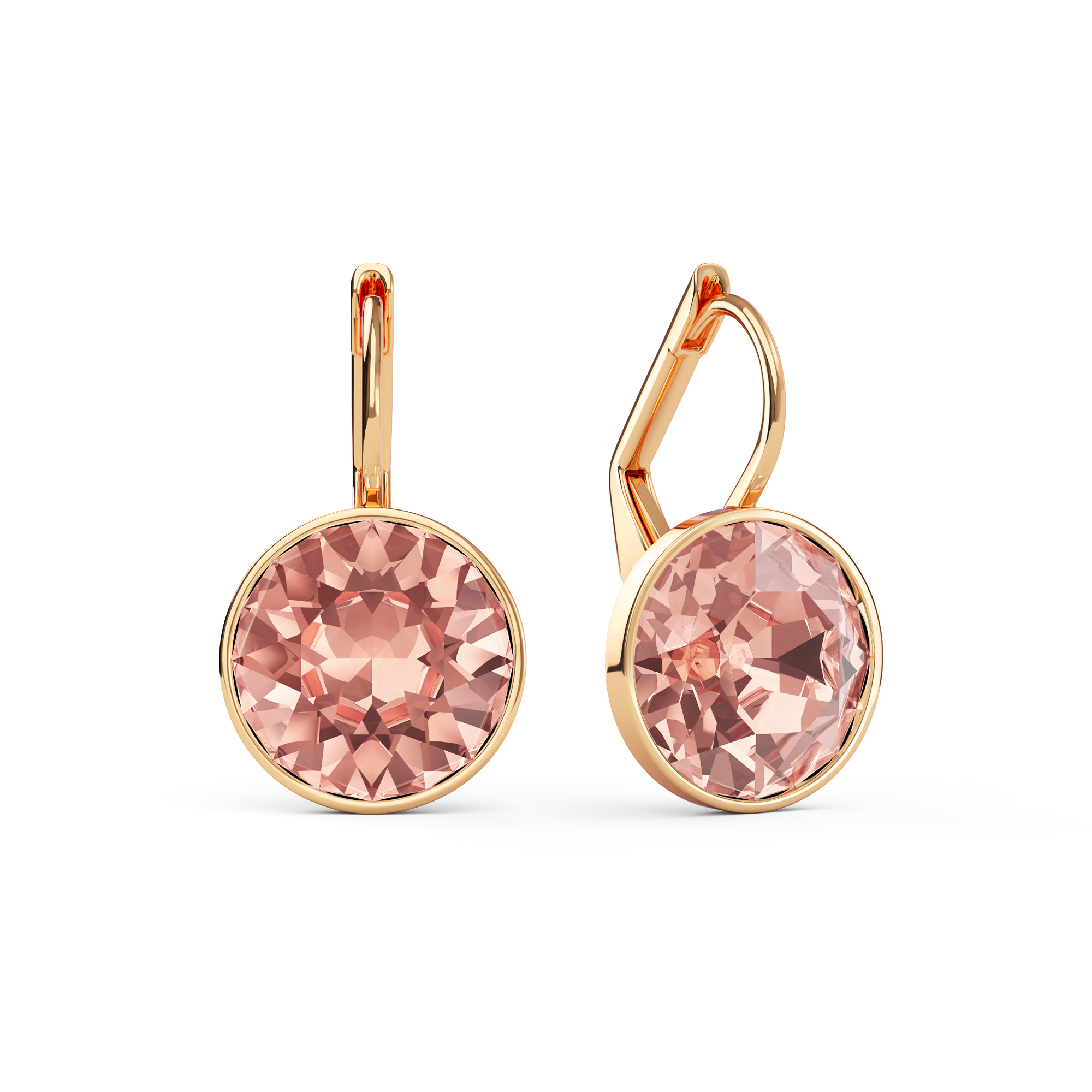 Bella Earrings with 4 Carat Vintage Rose Crystals Rose Gold Plated