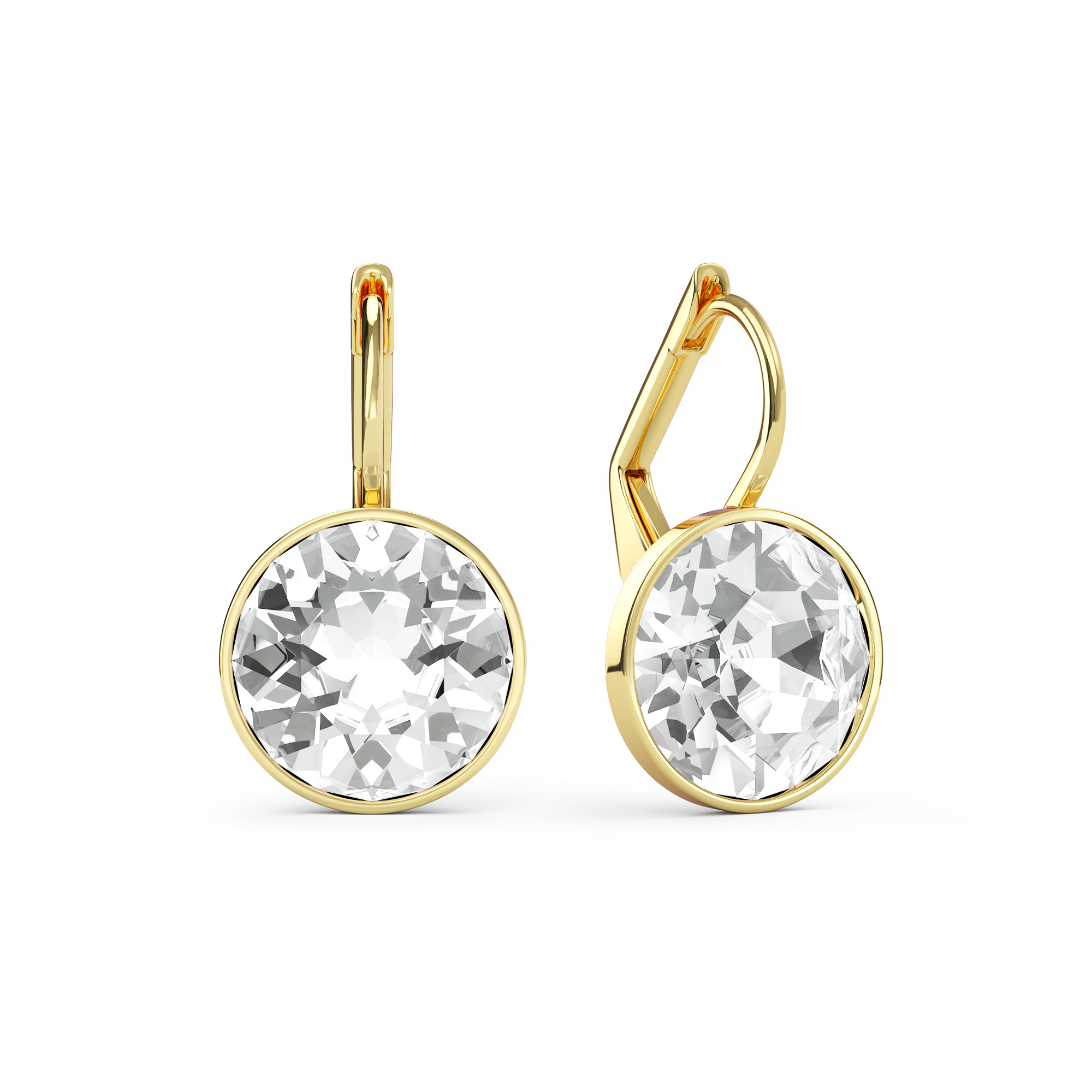 Bella Earrings with 4 Carat Clear Crystals Gold Plated