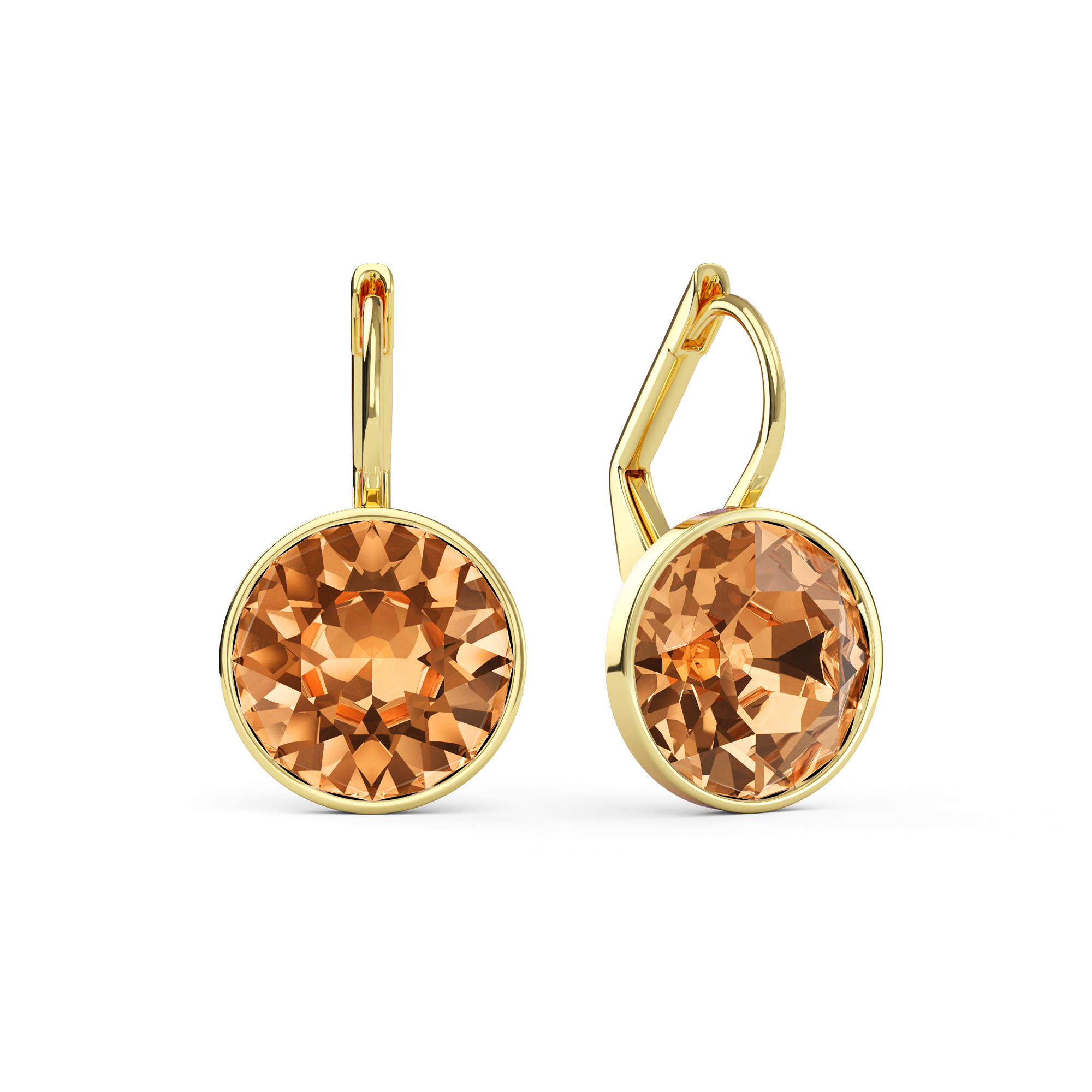 Bella Earrings with 4 Carat Topaz Crystals Gold Plated