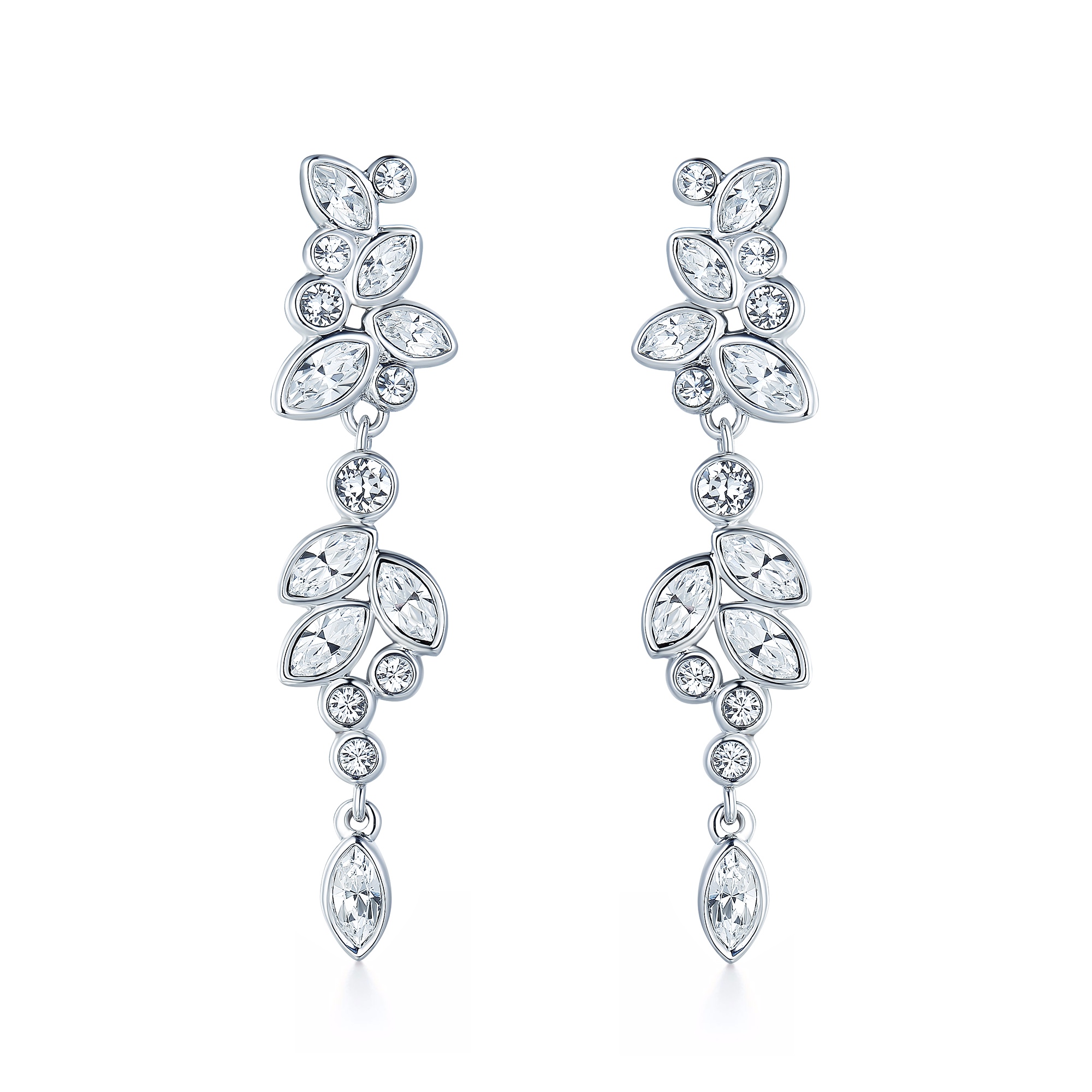 Enchanted Drop Earrings with Swarovski® Crystals Rhodium Plated