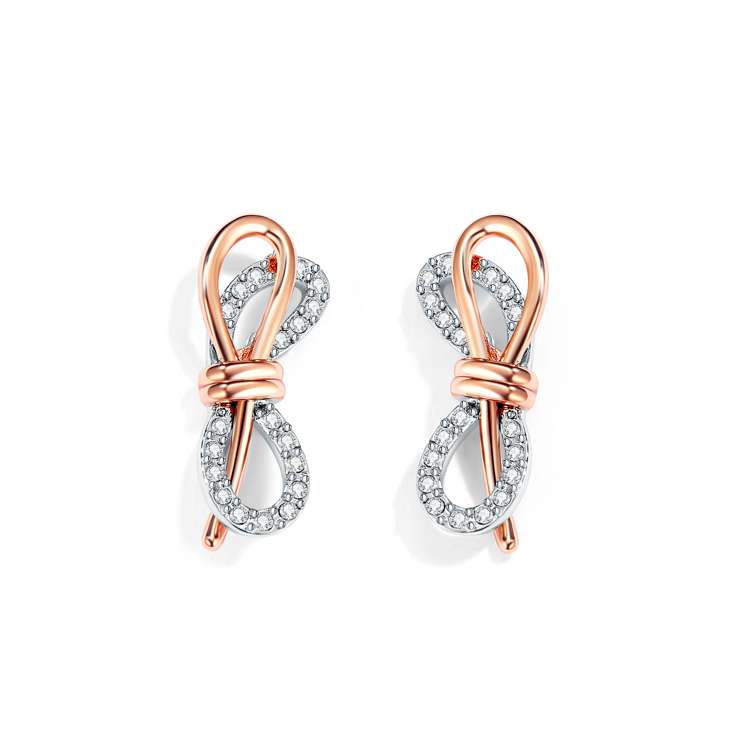 Wonderbow Dualtone Earrings with Swarovski Crystals