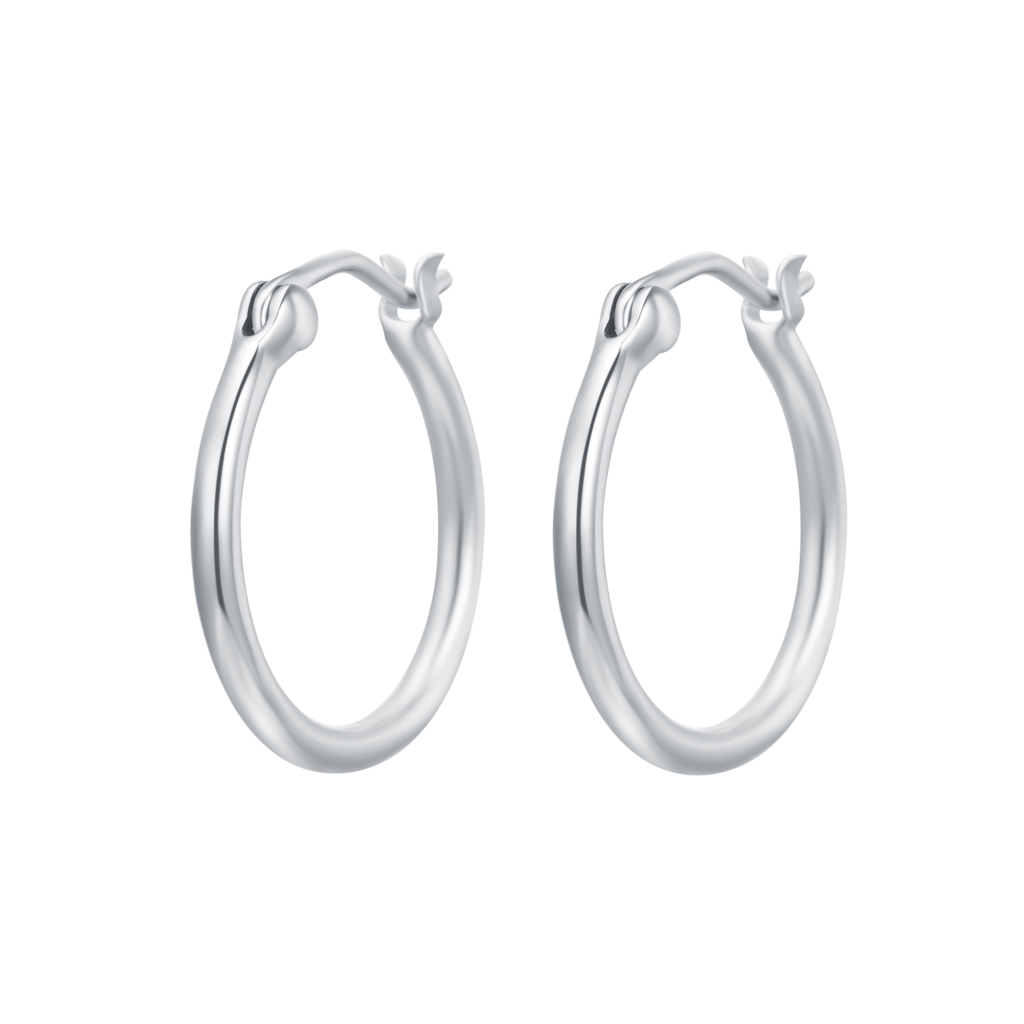 Minimal Mix Carrier Hoop Earrings 18mm Rhodium Plated