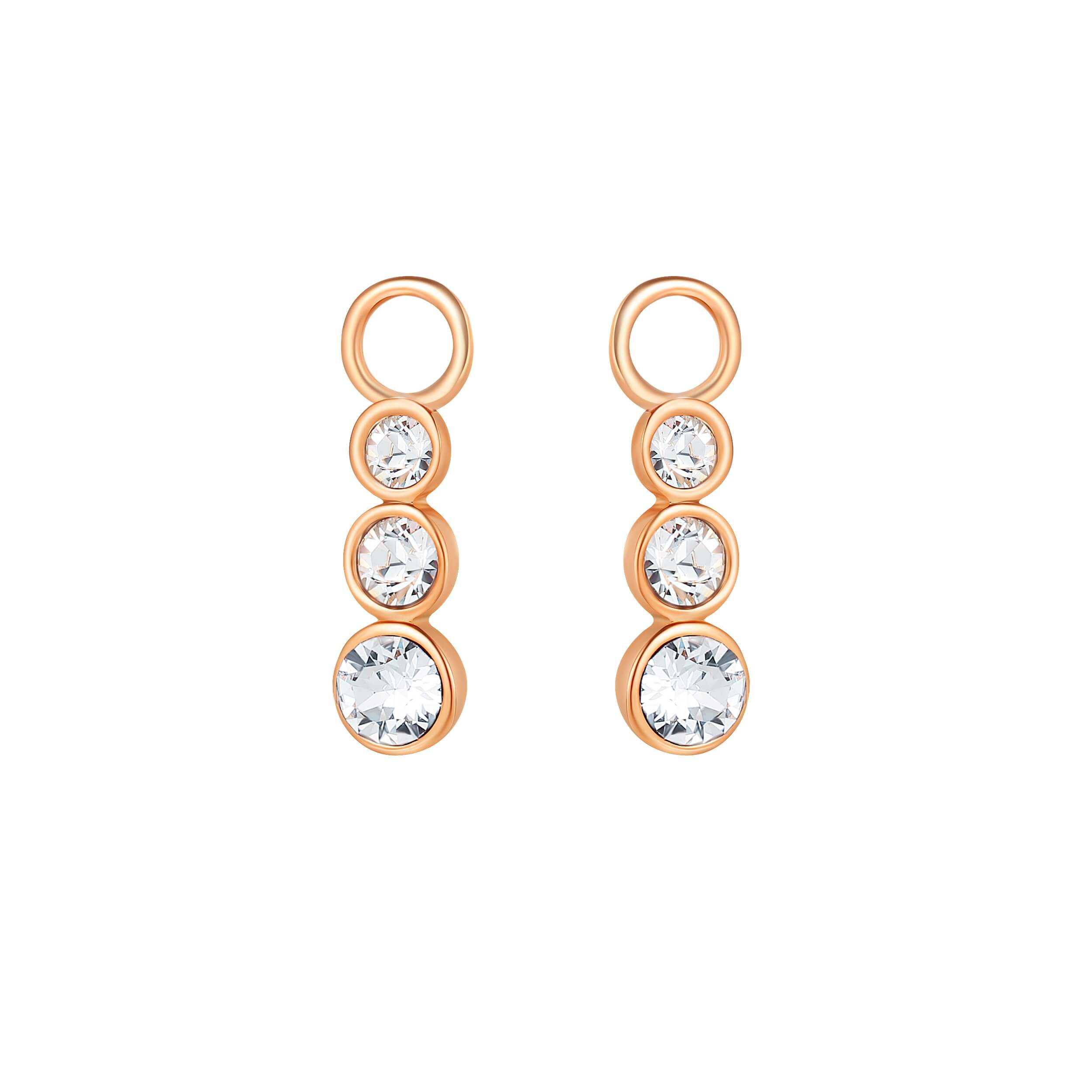 Attract Trilogy Mix Hoop Earring Charms with Swarovski Crystals Rose Gold Plated