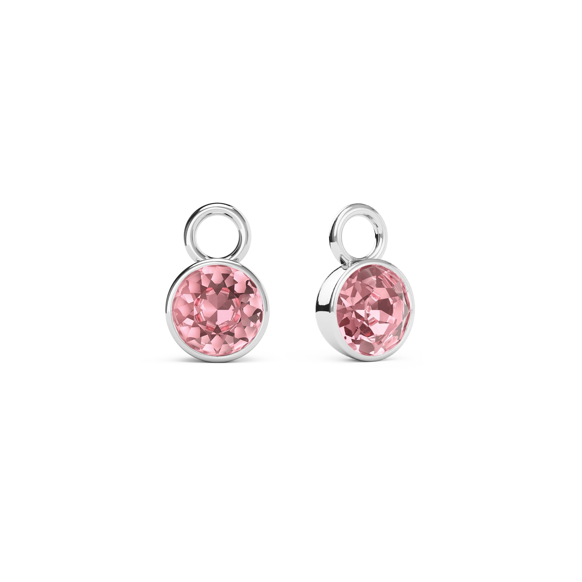Bella 1 Carat Mix Charms with Light Rose Swarovski Crystals Rhodium Plated