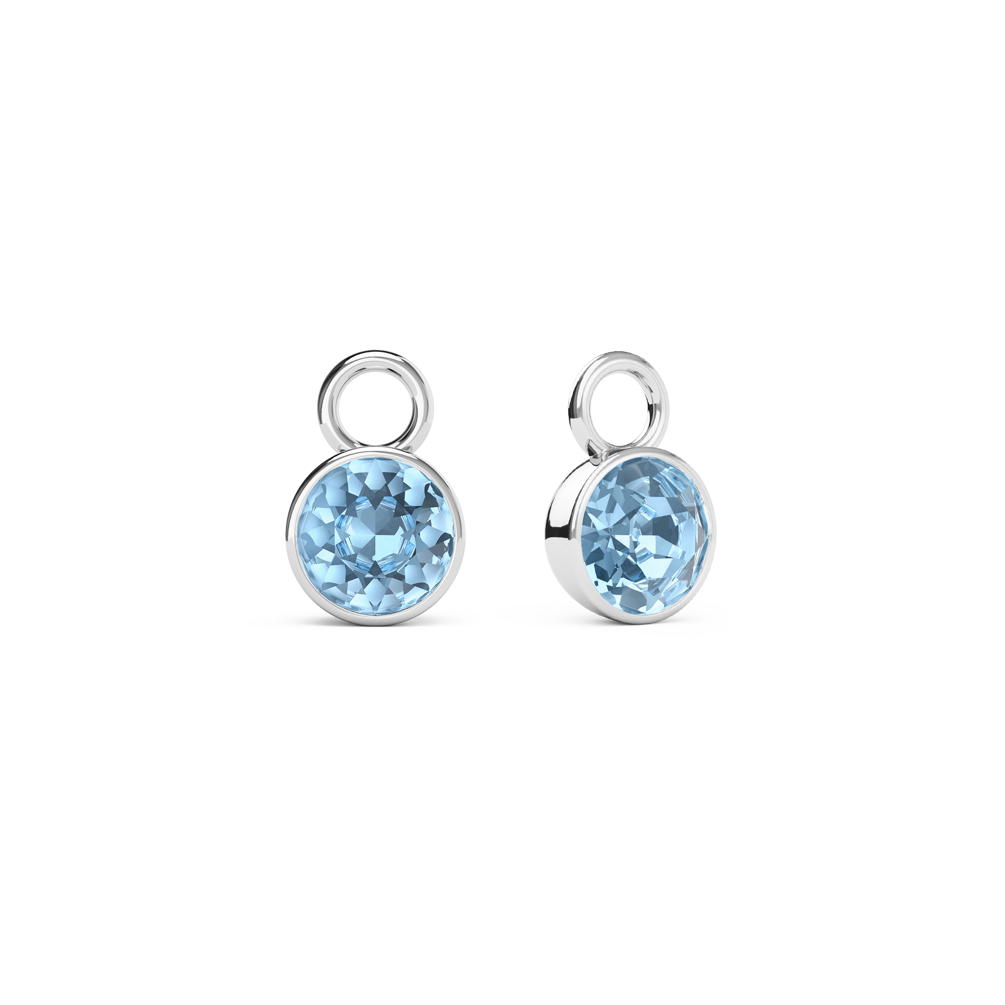 Bella 1 Carat Mix Charms with Light Sapphire Swarovski Crystals Rhodium Plated