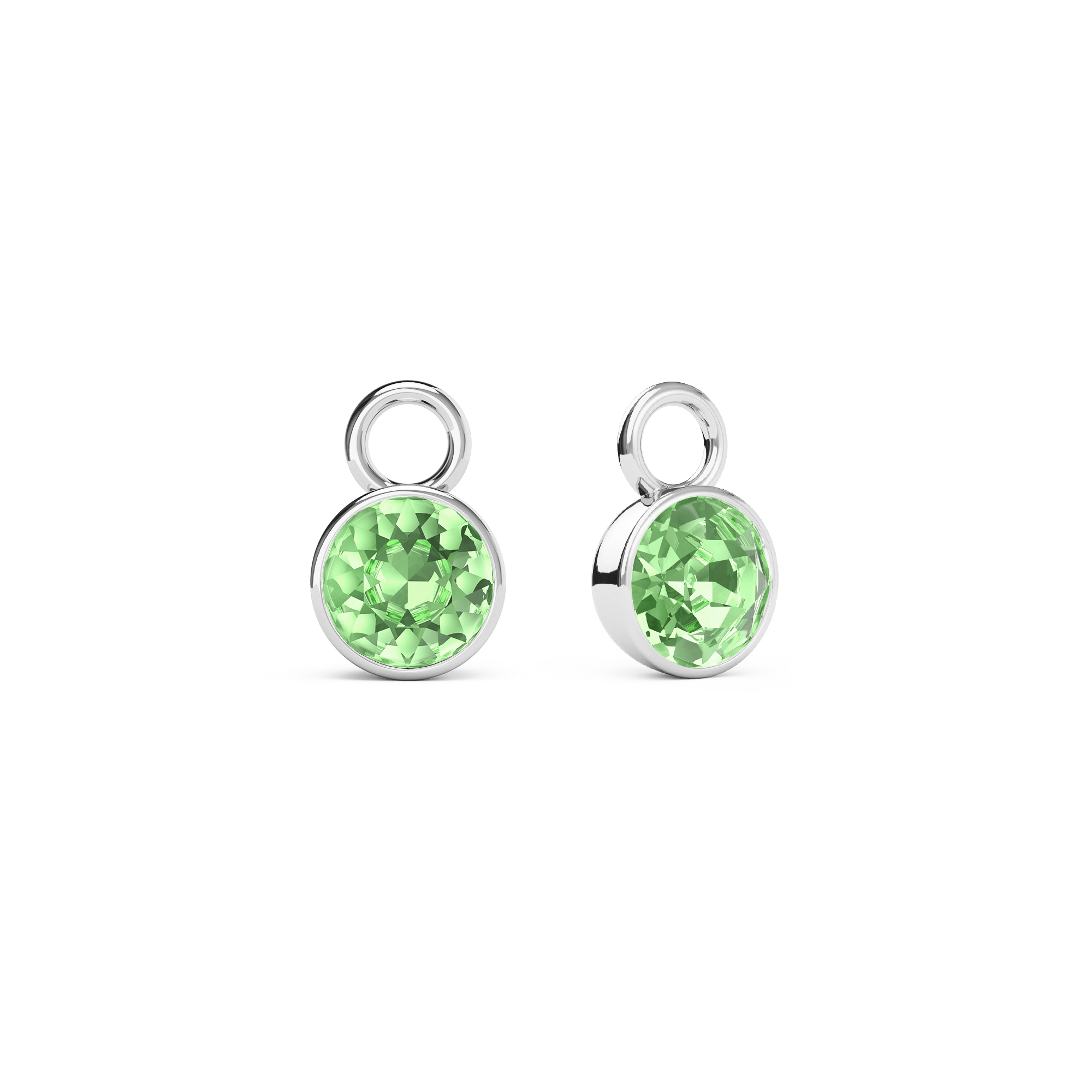 Bella 1 Carat Mix Charms with Peridot Swarovski Crystals Rhodium Plated