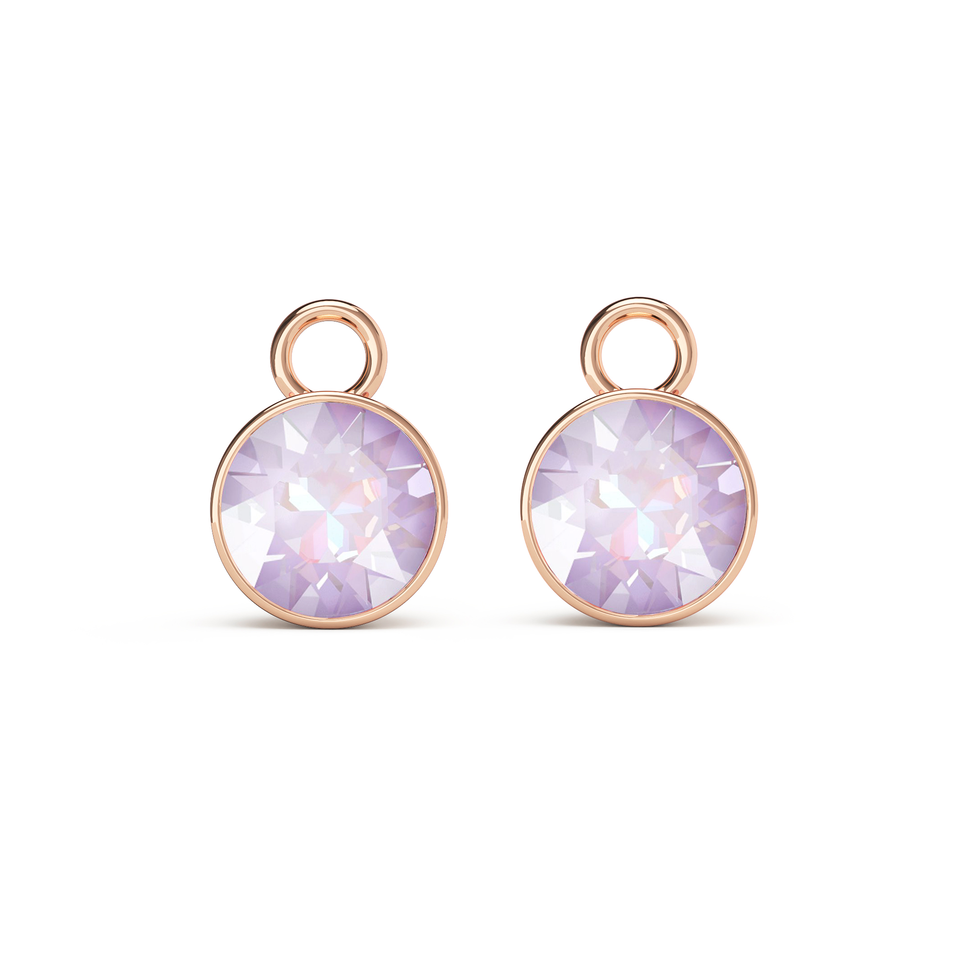 Bella 2 Carat Mix Charms with Lavender Moonstone Swarovski Crystals Rose Gold Plated