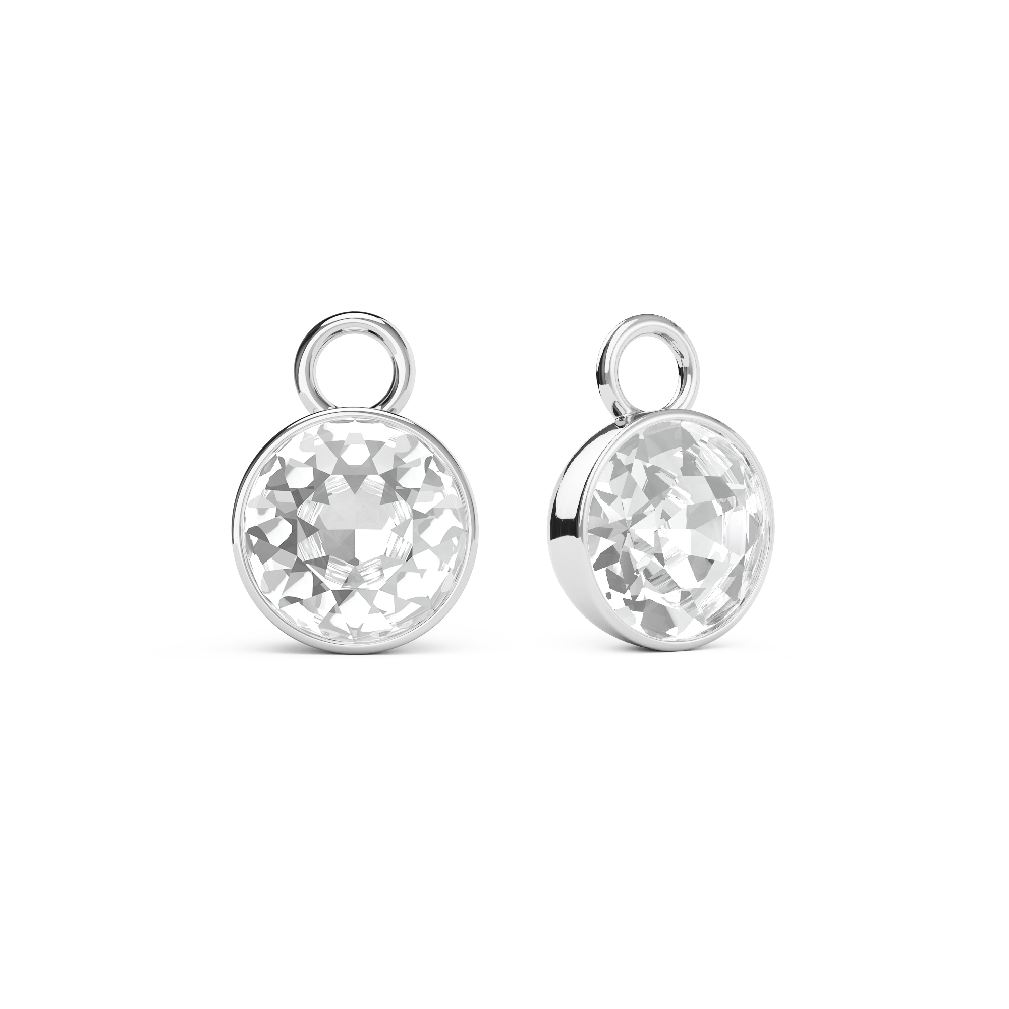 Bella 2 Carat Mix Charms with Clear Swarovski Crystals Rhodium Plated