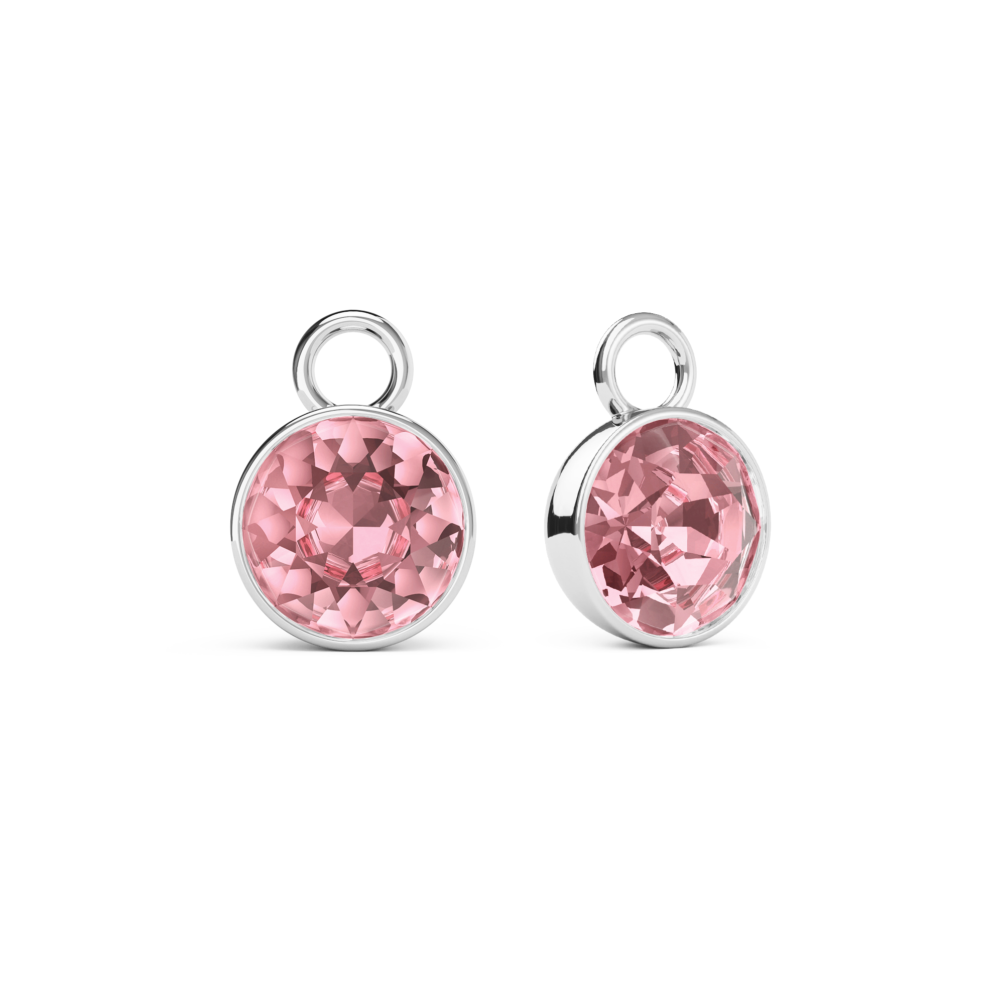 Bella 2 Carat Mix Charms with Light Rose Swarovski Crystals Rhodium Plated