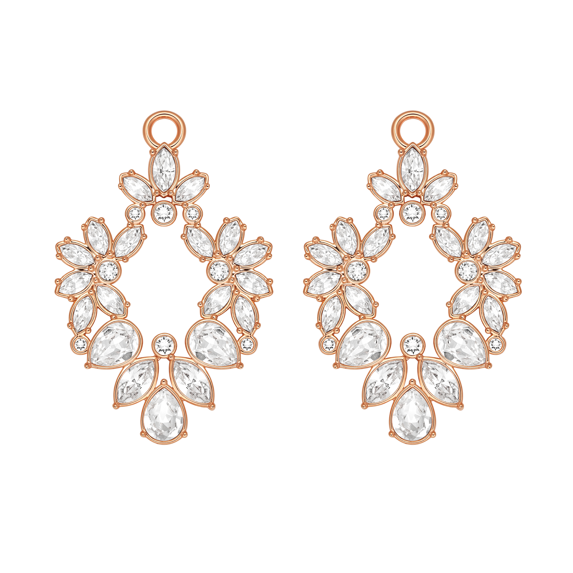 Charlotte Floral Drop Mix Charms Rose Gold Plated