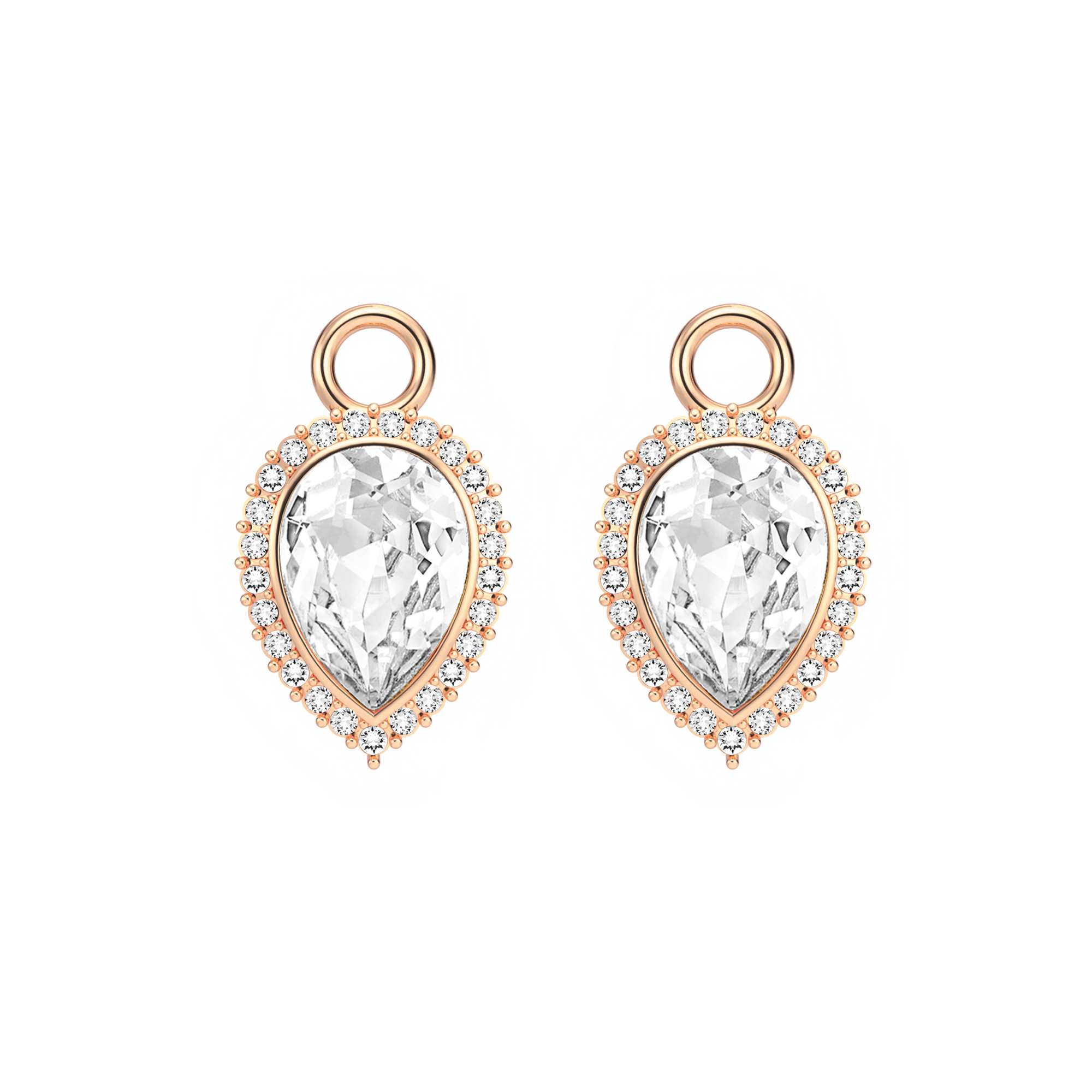 Angelic Pear Drop Mix Charms Rose Gold Plated