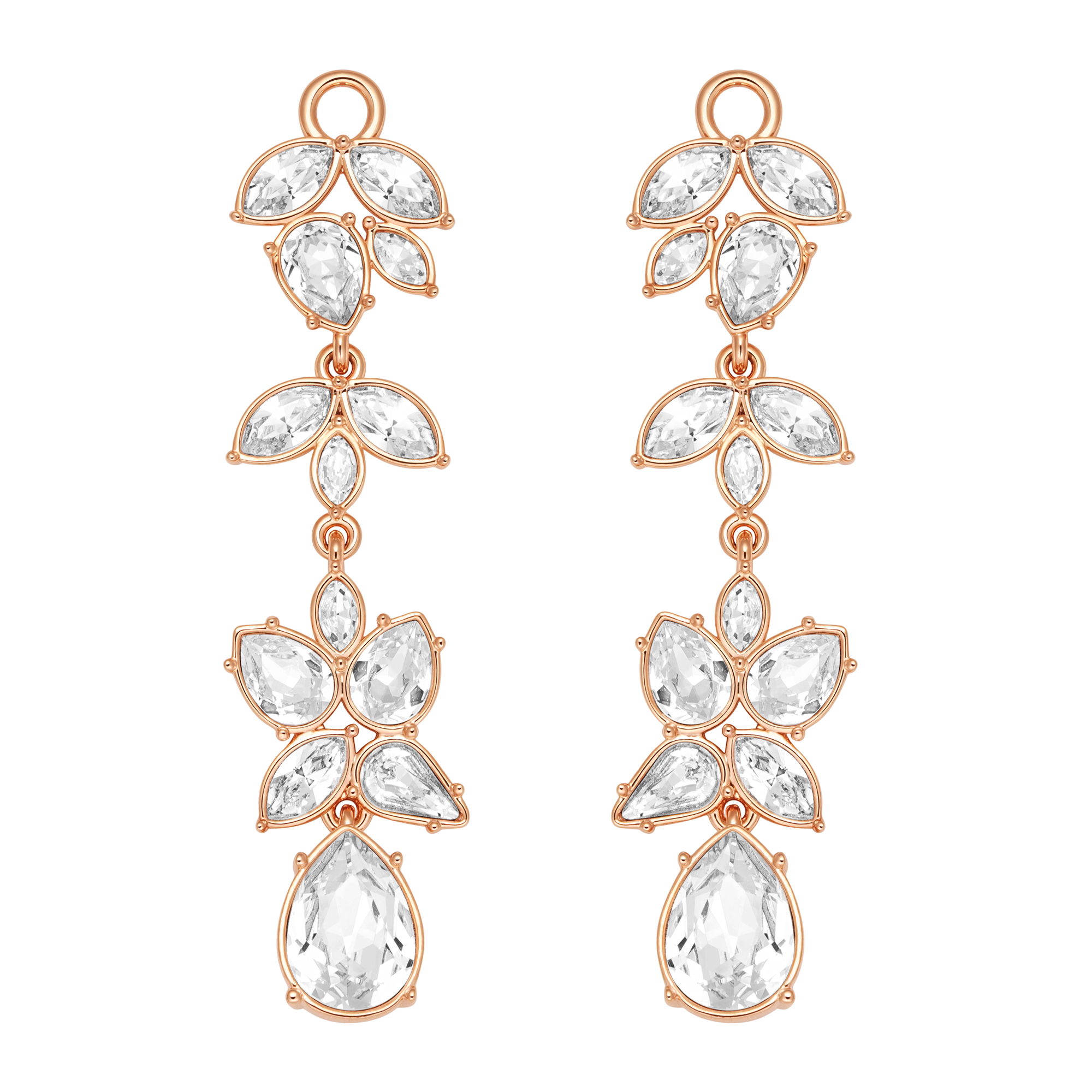Tatiana Floral Drop Mix Charms Rose Gold Plated