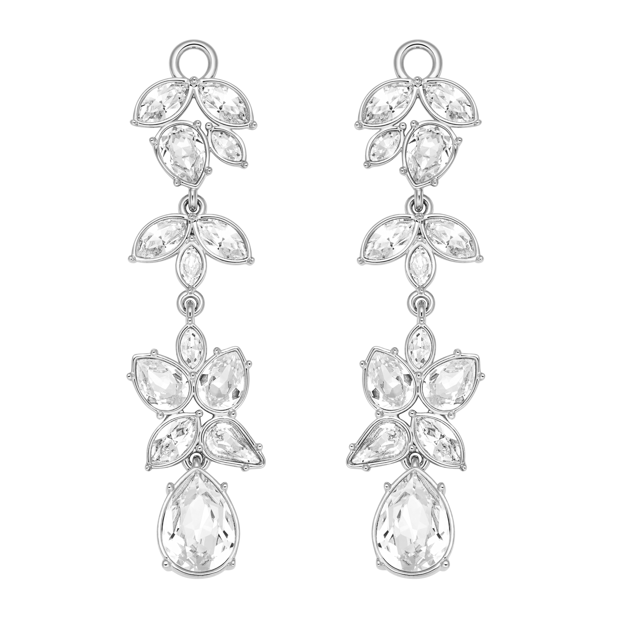 Tatiana Floral Drop Mix Charms Platinum Plated
