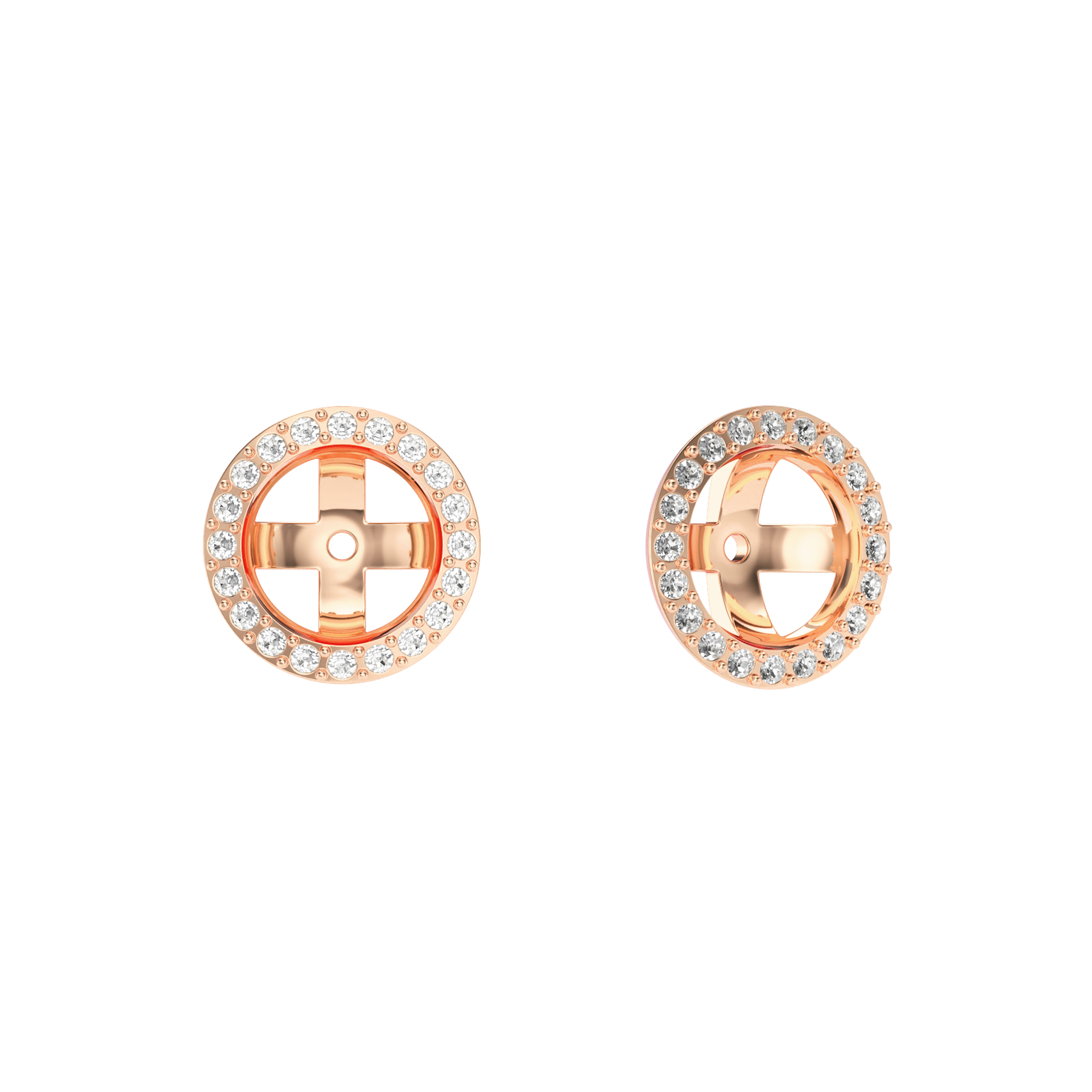 Angelic Earring Jackets Clear Crystals Rose Gold Plated