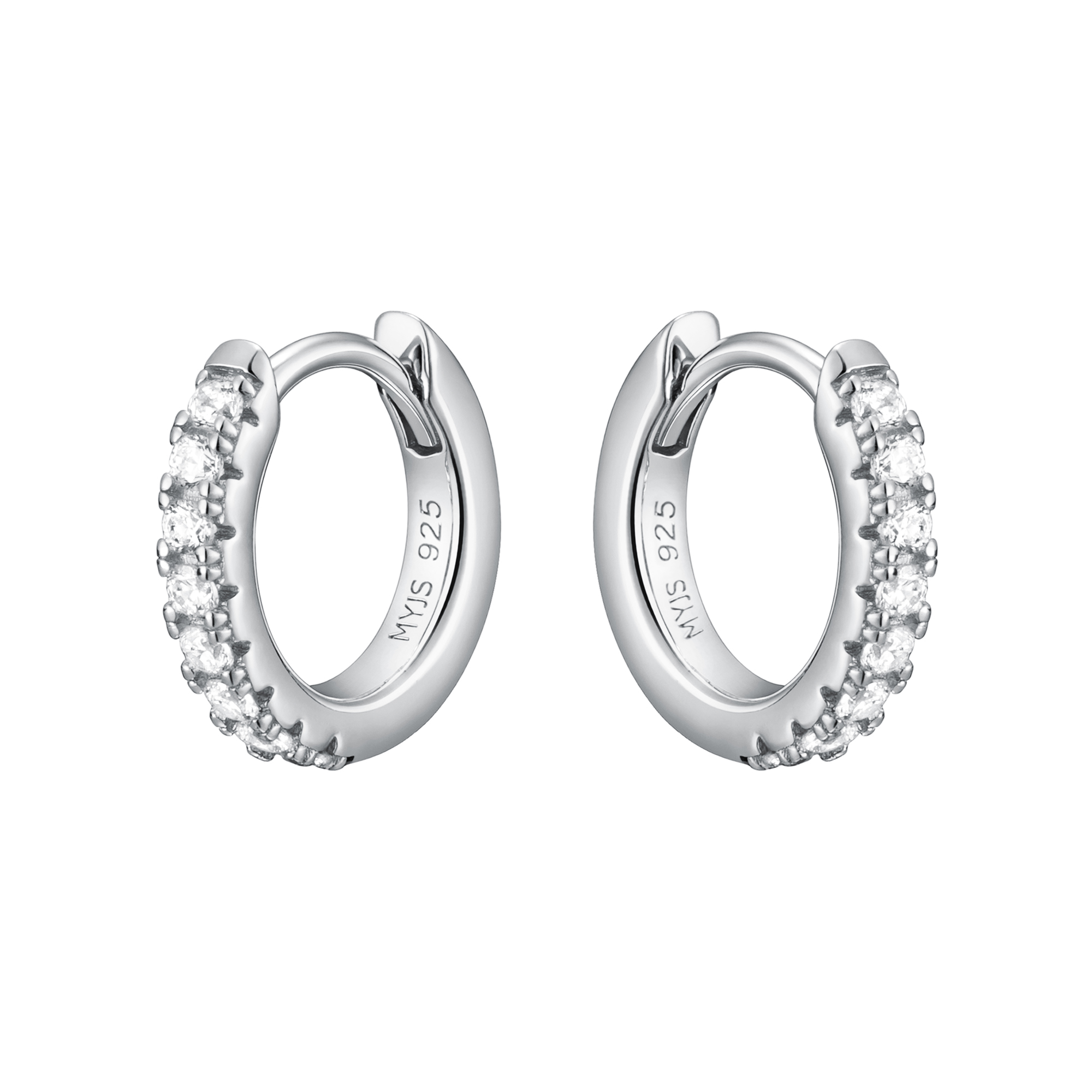 Eternity Metro Mix Hoop Carrier Earrings in Sterling Silver Rhodium Plated