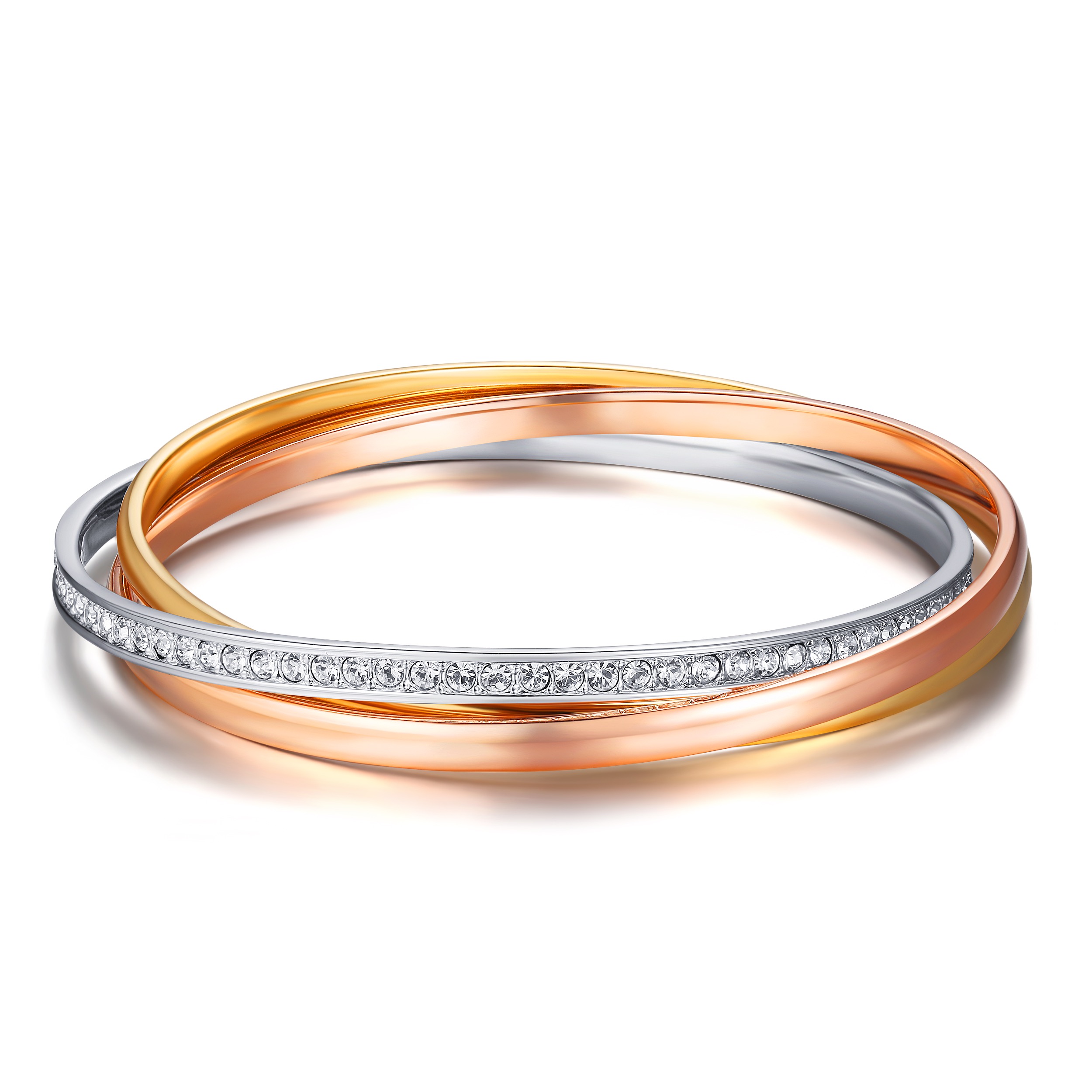 Trinity Tri-Colour Brilliance Bangles