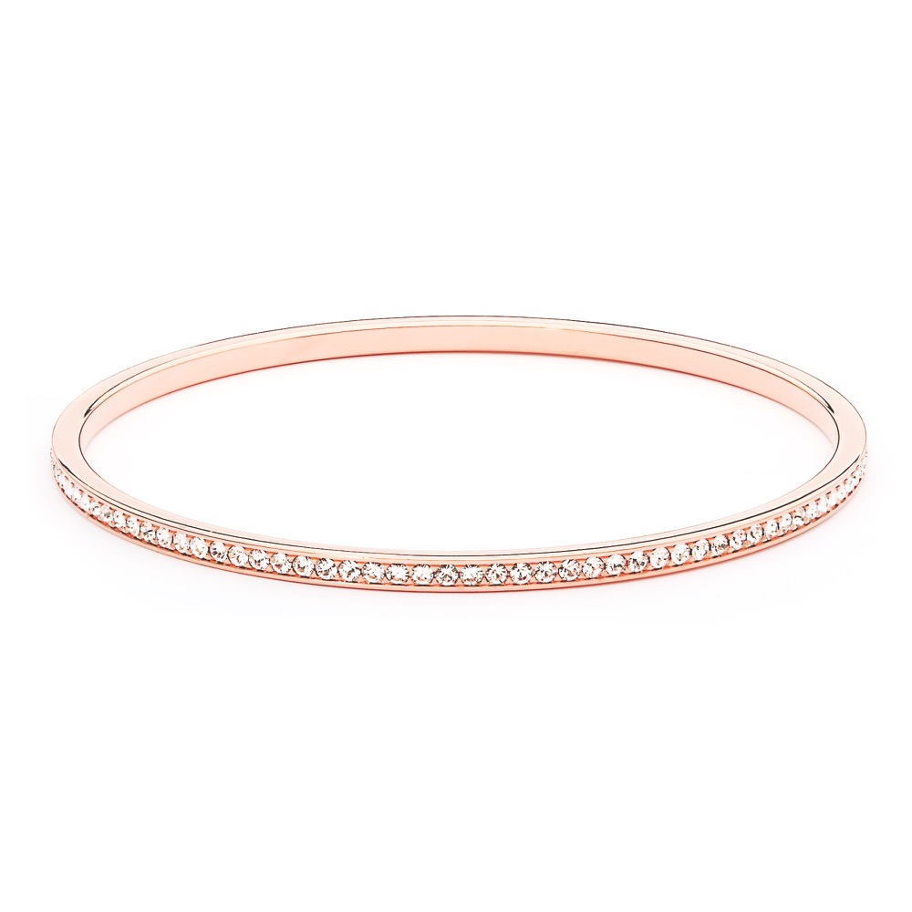 Metro Eternity Bangle with Clear Crystals Rose Gold Plated