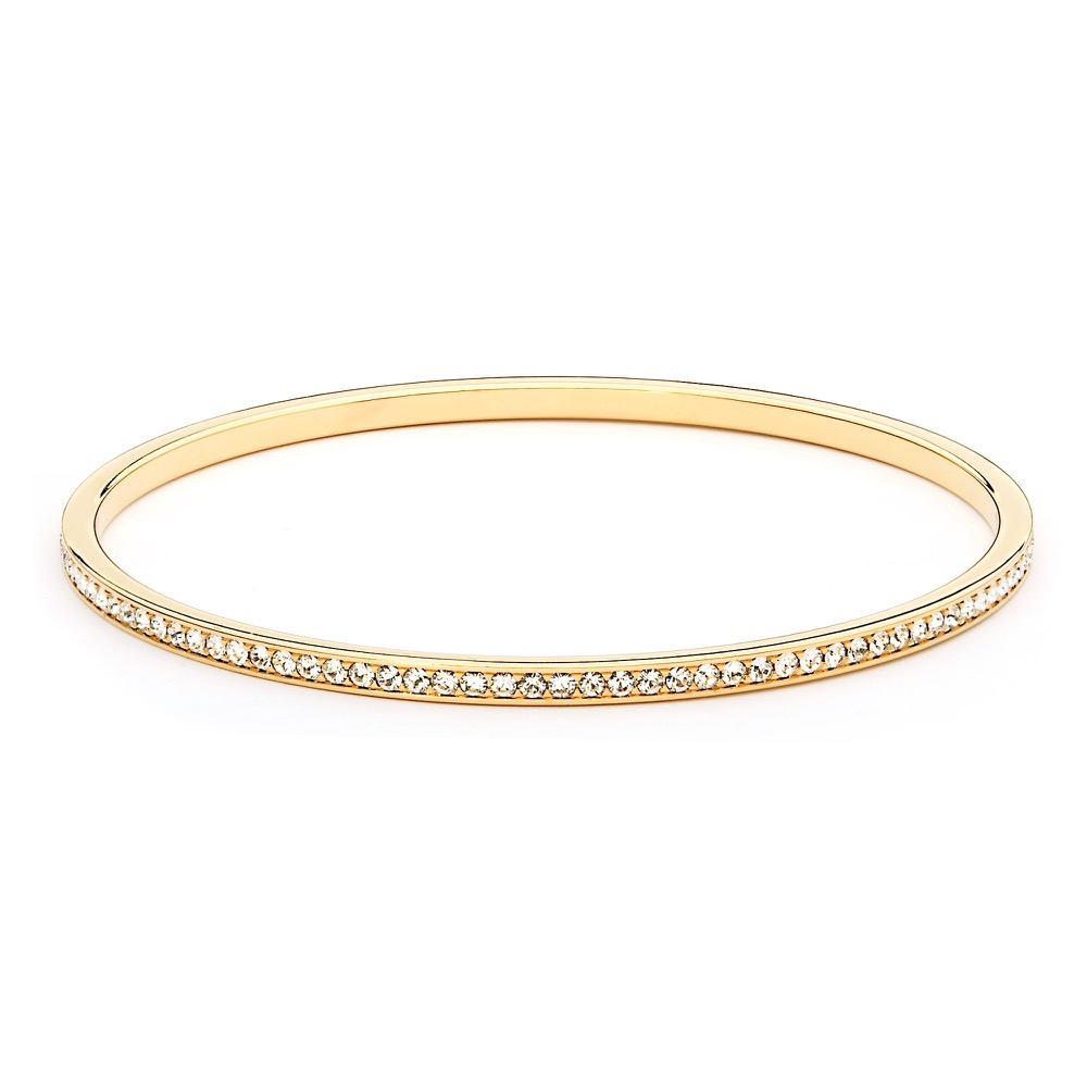 Metro Eternity Bangle with Clear Crystals Gold Plated