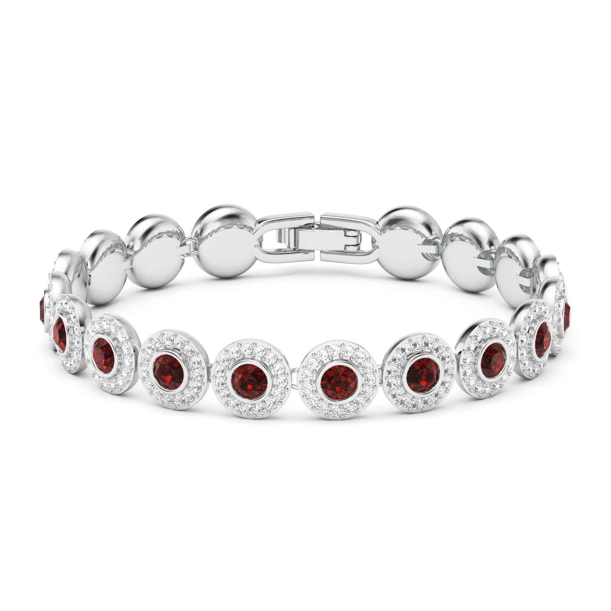 Angelic Tennis Bracelet Ruby Crystal Rhodium Plated