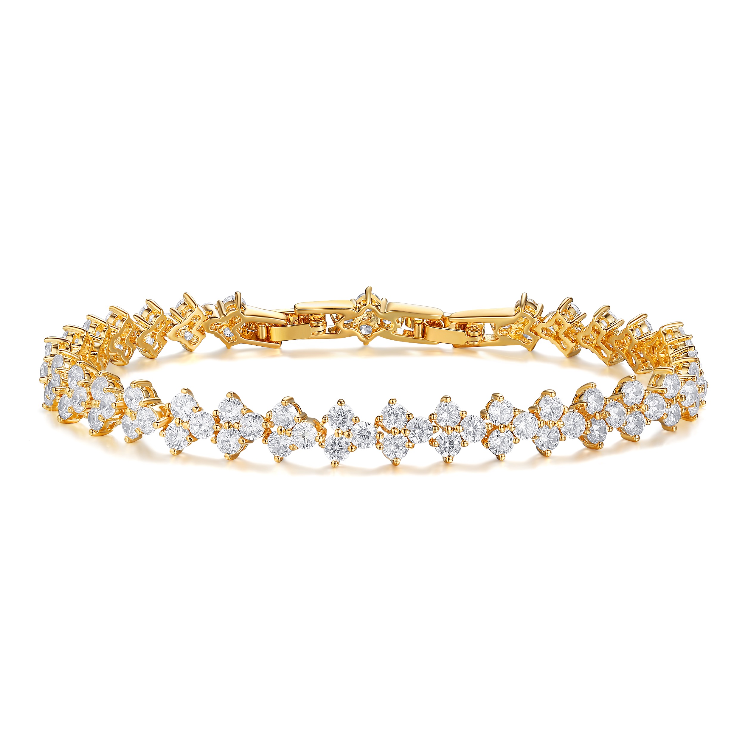 Victoria Regal Cubic Zirconia Tennis Bracelet Gold Plated