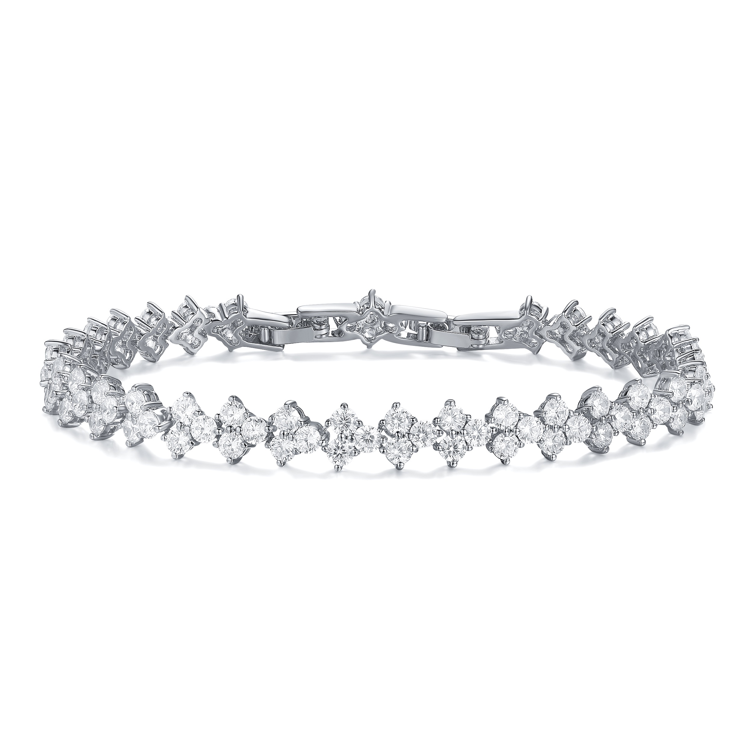 Victoria Regal Cubic Zirconia Tennis Bracelet Rhodium Plated