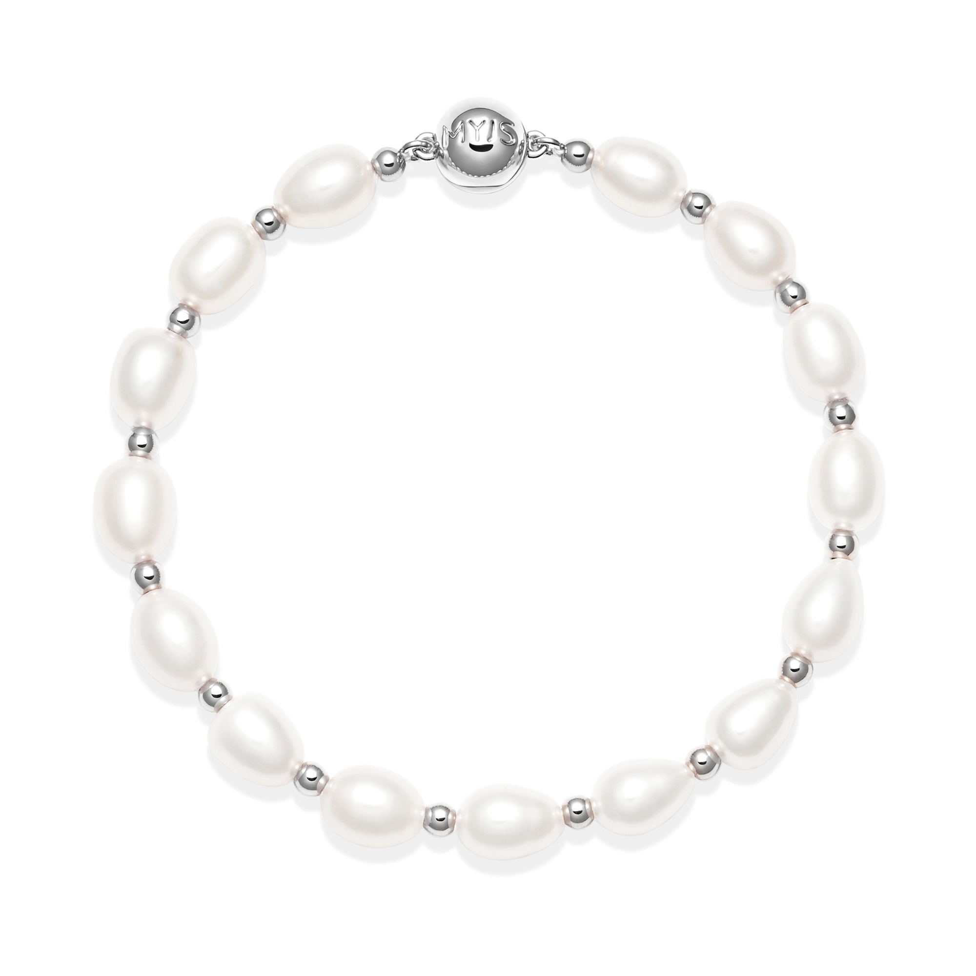 Cadence Freshwater Pearl Bracelet Rhodium Plated