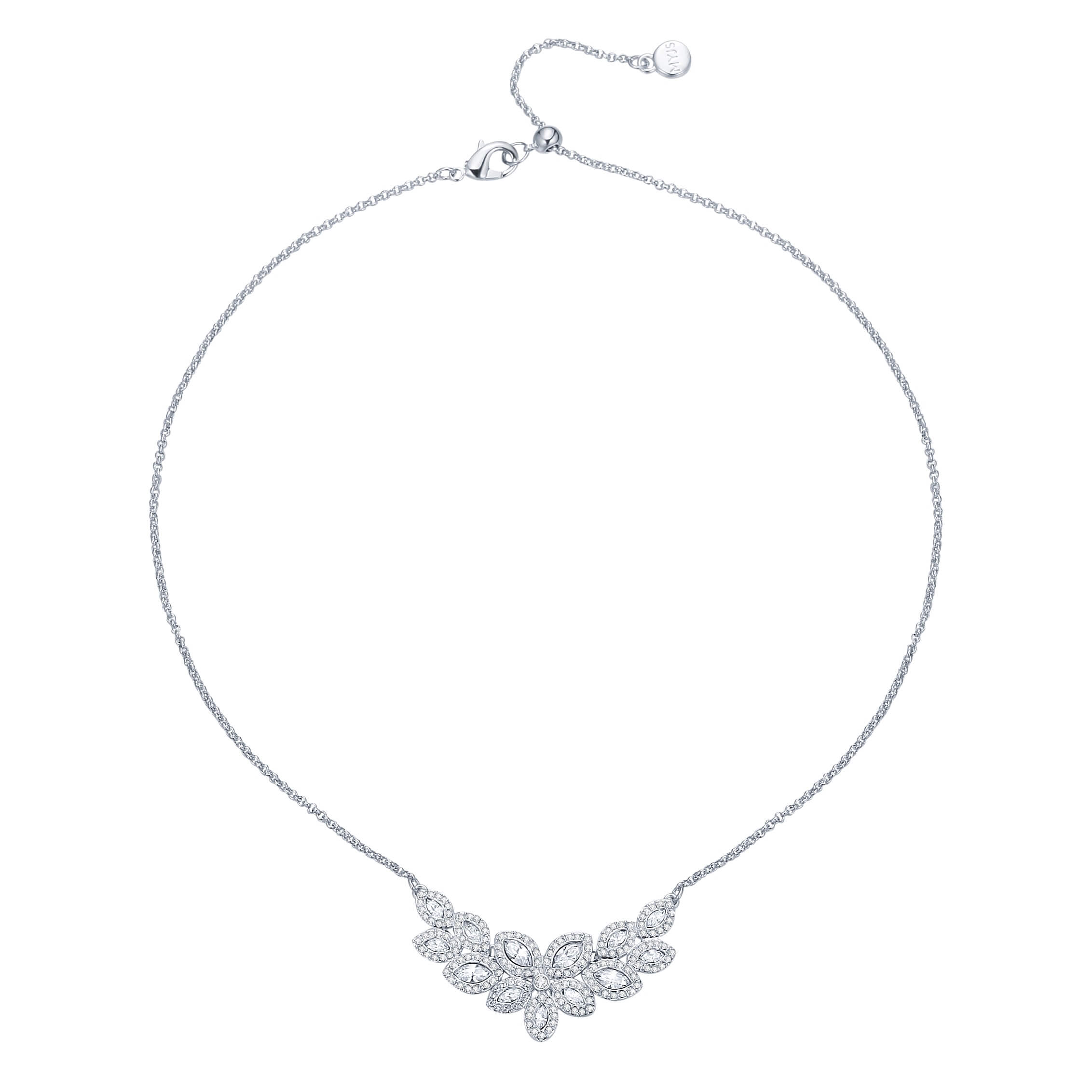 Baron Marquise Necklace with Swarovski Crystals Rhodium Plated