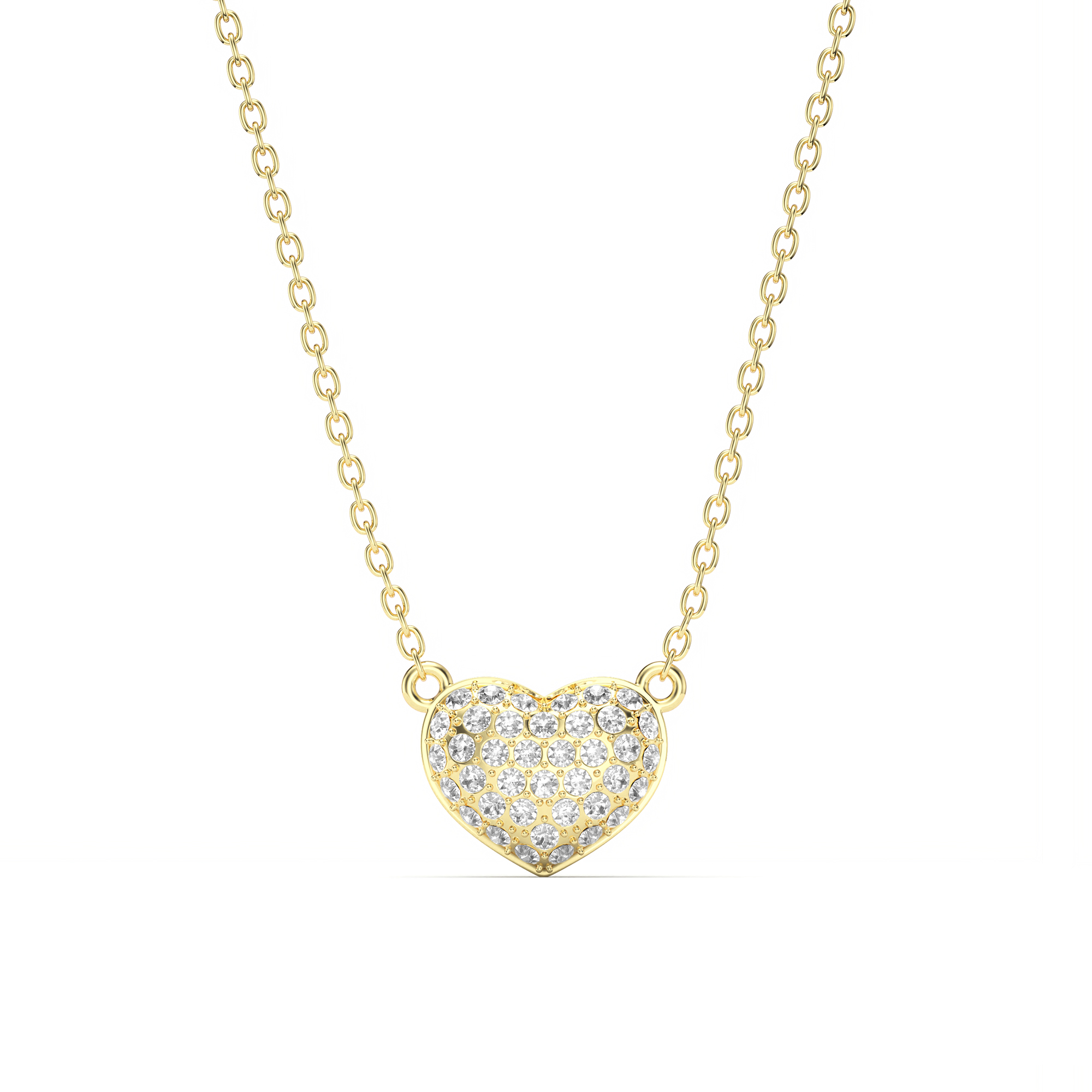 Alana Heart Necklace Clear Crystals Gold Plated
